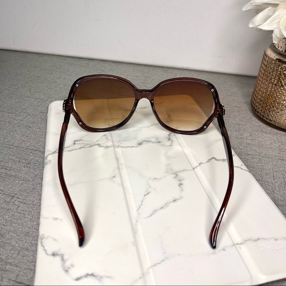 Brown & Gold Oversized Sunglasses Polarized New with Case - Picture 6 of 7
